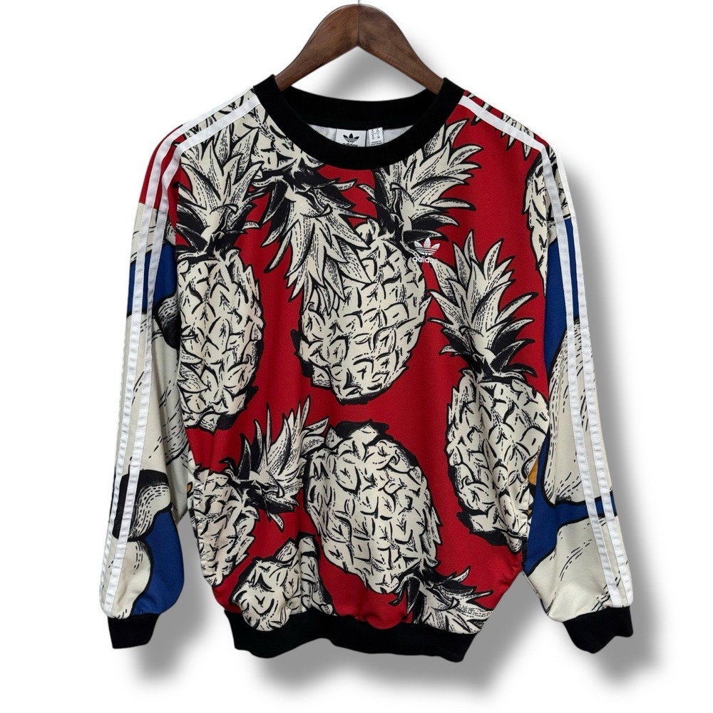adidas Red and Cream Pineapple Sweatshirt